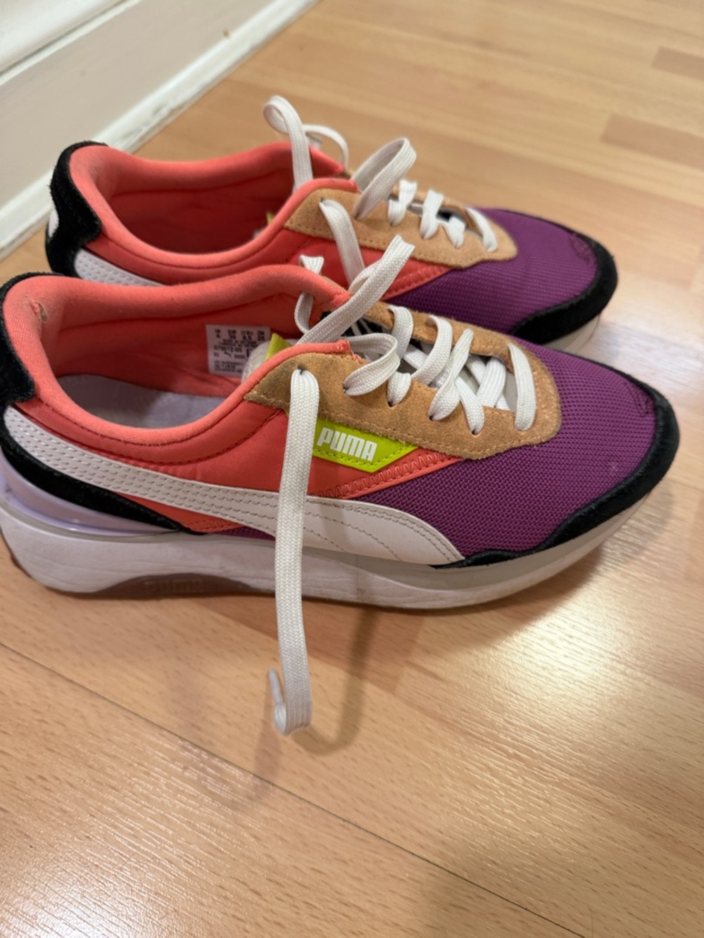 Puma Women’s Platform Purple Mesh & Coral Accent Sneakers